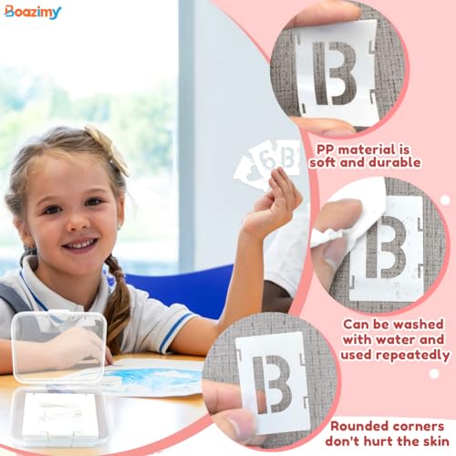 1 Inch 42 Pcs Reusable Letter Number Symbol Stencils, Plastic Painting Templates for Wood Wall Fabric Rock Chalkboard Signage School Door Porch DIY Art Craft Decoration Projects - size: 1 inch（White）
