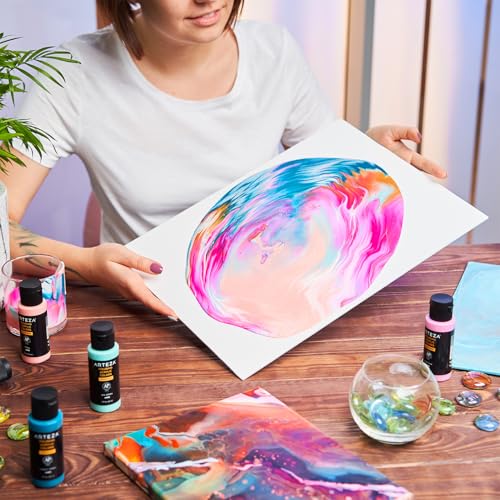 ARTEZA Acrylic Pouring Paint - 2oz (60 ml) Neon Purple, High Flow, No Mixing Needed, For Canvas, Glass, Paper, Wood, Tile, Stones - color: Neon Purple, size: 2 Fl Oz (Pack of 1)