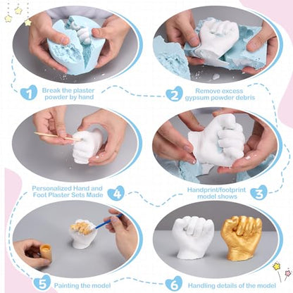 Nabance Baby Casting Kit Hand and Feet, Baby Hand Casting Kit for Babies 0-9 Months Hand & Foot Molding, DIY Hand and Footprint Keepsake, Perfect for First Birthday, New Mom Baby Christmas Gift
