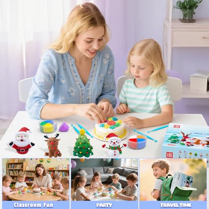 Air Dry Clay Kit - Christmas Crafts for Kids 12 Boxes Winter Theme, Ultra Light & Soft, Safe & Non-Toxic, DIY Modeling Clay with Sculpting Tools und Tutorials, Creative Arts und Crafts Toys Gifts