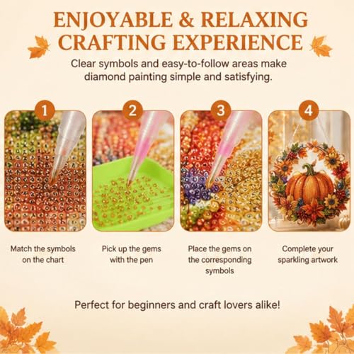 Autumn Harvest Pumpkin Diamond Art Hanging Ornament Kit, DIY Fall Pumpkin Craft with Sunflowers, DIY Diamond Painting Kit – Acrylic Hanging Display, Complete DIY Set with Accessories (2pcs) - color: 2pcs
