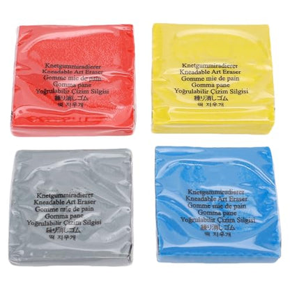 4 Color Eraser Set Kneaded Art Erasers for Sketching, Charcoal Pencil, Painting and Shading - Flexible and Malleable, Easy to Clean, Ideal for Artists and Students