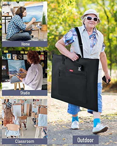 Nicpro Light Weight Art Portfolio Bag, 23 x 31 Inches Art Portfolio Case with Shoulder & Handle Carry, for Artwork, Poster, Sketch Drawing, Canvas, Photography, Solar Panel Storage - size: 23 x 31 inches