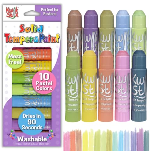 The Pencil Grip Kwik Stix Tempera Paint, Pastel Tones, 10 Colors - size: 10 Count (Pack of 1)