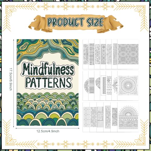 Liliful 24 Pcs Mindfulness Geometric Theme Coloring Book Bulk – Intricate Pattern & Mandala Coloring Books for Stress Relief, Ideal for Adult Relaxation, Gift Fillers & Self-Care Activities - style: Mindfulness