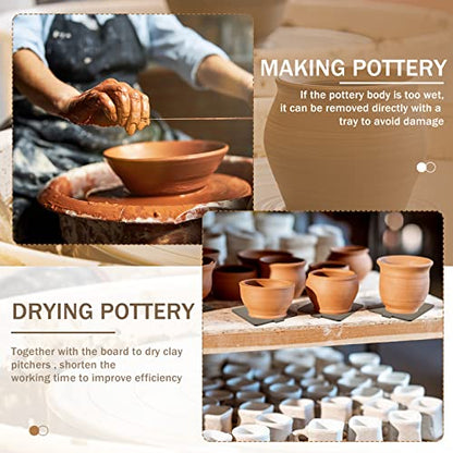 15 Pcs Bat for Pottery Wheel Adapter with Removable Inserts Pottery Bats for Throwing with 12'' Round Outer and 7'' Square Inner with Pins for Potters Clay(Dark Brown) - color: Dark Brown