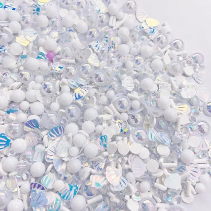 Fake Sprinkles Polymer Sprinkles Faux Sprinkles Fake Candy Sprinkles Clay Sprinkles Polymer Clay Slices for Nail Art DIY Crafts Cake Phone Case(40G-Silver BeiKe+ Bead-47) - color: 47-Silver BeiKe+ Bead