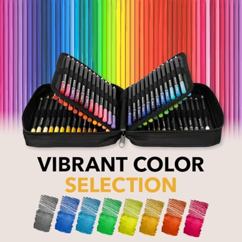 Castle Art Supplies 120 Watercolour Pencils Set with Extras | Quality Vibrant Pigments | Draw and Paint at the Same Time | For Adult Hobbyists, Professionals | In Carry-anywhere Travel Case