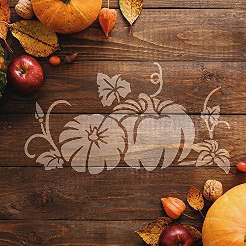 Clabby 5 Sheets Fall Thanksgiving Stencils for Painting on Wood Large Pumpkin Reusable Stencils Fall Art Painting Template for Windows Wall DIY Crafts Decorations(11.7 x 8.3 Inch) - size: 11.7 x 8.3 Inch