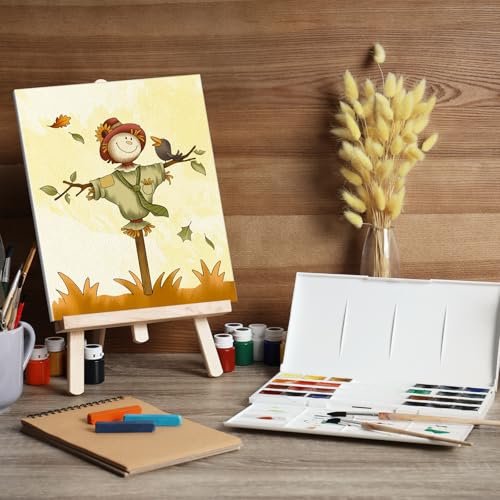 COCHIE 6 Pack 8x10 Inches Fall Pumpkin Pre Drawn Canvas to Paint for Sip and Paint Party, Pre Printed Framed Canvases Set, Maple Scarecrow Truck Pre Sketched Canvas for Painting for Adults Kids - size: 8x10 Inches, style: Fall