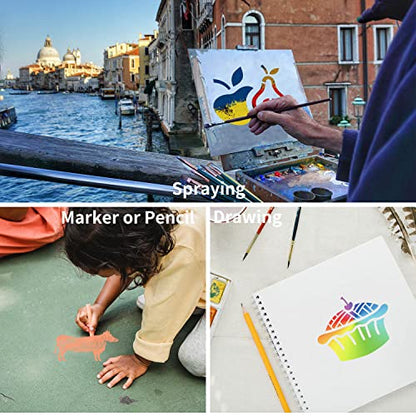 64 Pieces Stencils for Painting, Small Reusable Farmhouse Stencil, Art Craft Template for Painting on Wood, Wall, Fabric, Rock, Chalkboard, Sign, DIY Art Scrapbook Projects(Farm) - style: Farm