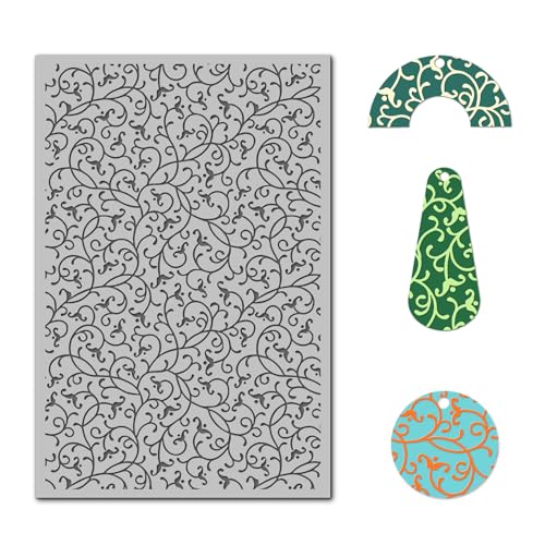 Swirls Polymer Clay Texture Mat for Earrings Jewelry Making, Filigree Flowers Clay Texture Sheets for Polymer Clay Projects Floral Stamps for Clay Earrings Tools
