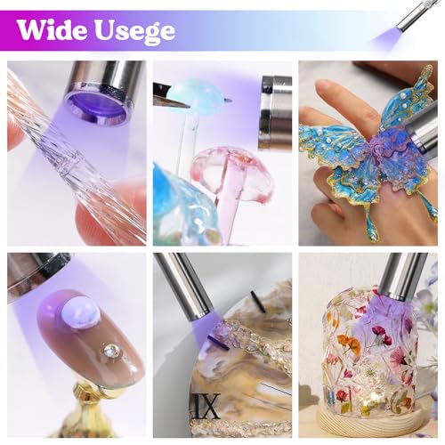 LET'S RESIN 30g UV Resin Kit with Light and 12-Color UV Resin with All-Inclusive Keychain Making Kit