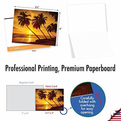 The Best Card Company - Box of 10 All Occasion Cards Blank (4 x 5.12 Inch) - Scenic Landscape Cards Assorted - Palm Beaches M6457OCB-NB - style: Palm Beaches