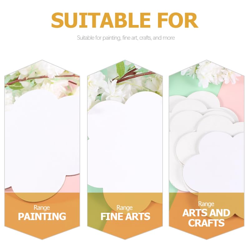 10 pcs 15x15cm Flower Shaped Cotton Canvas, Oil Painting Panel Blank, Flower Shape Canvas for Acrylic, Great for Beginners, Students, or Hobby Painters