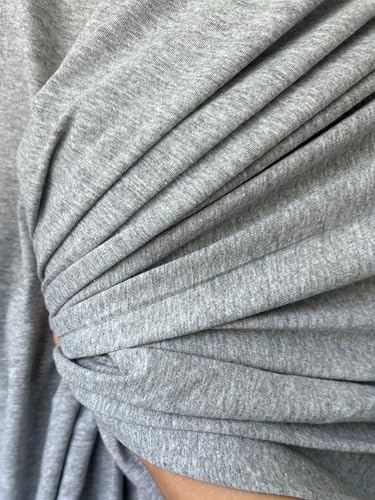 Cotton Jersey Spandex Fabric - Soft - Breathable - All Way Stretch Fabric - Medium Weight - Perfect Choice for Baby Grow, Tshirts, and Cotton Jersey Sheets - 58 Inches Wide - 1 Yard (Heather Gray) - color: Heather Gray
