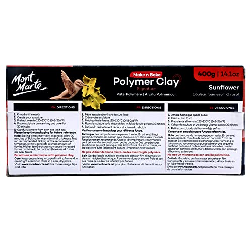 Mont Marte Make n Bake Polymer Clay 400g - Sunflower - color: Sunflower, size: 14.1oz