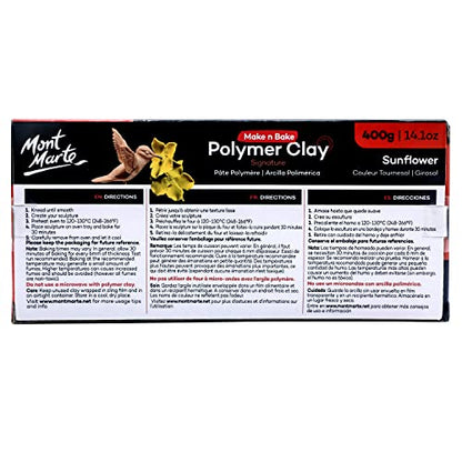 Mont Marte Make n Bake Polymer Clay 400g - Sunflower - color: Sunflower, size: 14.1oz