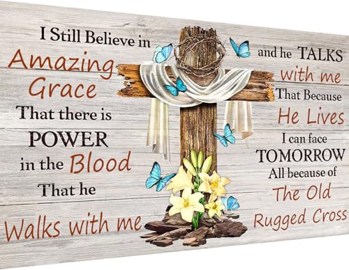 igoodom Large Diamond Painting, Cross Large Diamond Art Kits for Adults, Full Drill Round Big Diamond Painting, DIY Gem Art and Crafts for Home Wall Decor Gift 27.5 X 15.7inch - color: MZ1503