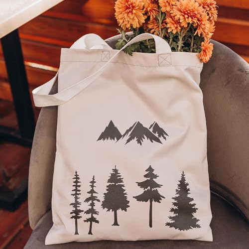 Sitsink Tree Small Stencils Reusable - Mountain Scene Stencils for Crafts Reuable, Fabric Background Card Scrapbook Journal Decorating - style: small tree