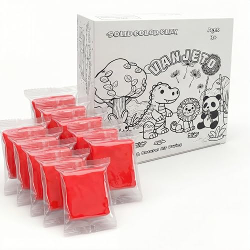 Modeling Clay for Kids, VANJETO Molding Magic Clay for Kids Air Dry, Super Soft Clay for DIY Slime, Ultra Light Air Dry Modeling Clay for Toddlers Children Teens, 7 OZ/Bag - color: Red
