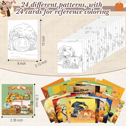 Sherr 24 Pcs Pre Drawn Canvas for Painting Adult Pre Printed Canvas Bulk Sip and Paint Kit Stretched Panels Paint Set for Theme Valentine Painting Night Party Favor(Autumn Halloween,8 x 10 Inch) - size: 8 x 10 Inch, style: Autumn Halloween