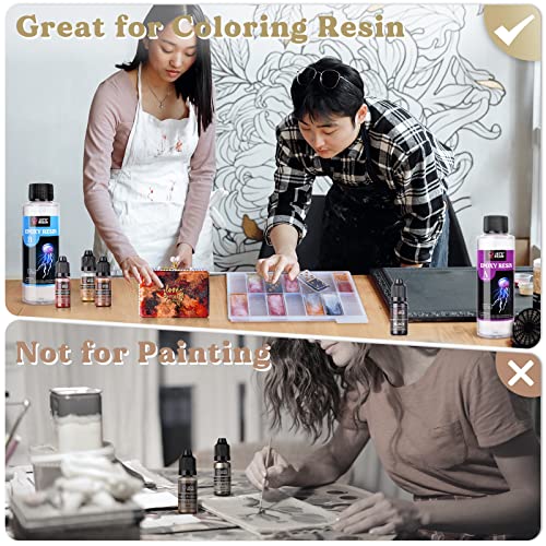 LET'S RESIN Metallic Alcohol Ink Set-24 Colors Metal Color Alcohol Based Resin Ink, High Concentrated & Shimmer Mixatives, Alcohol Paint for Epoxy Resin, Resin Petri, Tumblers, Coasters(Each 0.35oz)