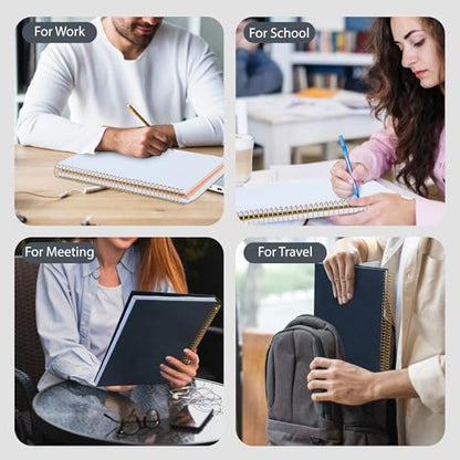 FLYING EAGLE 8.5 x 11 Large Graph Notebook Journal Spiral Graph Grid Notebook 210 Pages Hardcover Graph Notebook Engineering Paper Notebook Graphing Notebook for Men Women, Black - color: Black, size: Graph