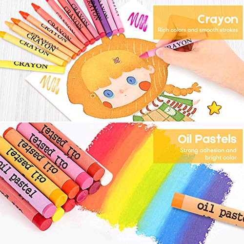 iBayam Art Kit, 251-Pack Art Supplies Drawing Kits, Arts and Crafts Gifts Box for Adult, Art Set Case with Trifold Easel, Scratch Paper, Sketch Pad, Coloring Book, Crayons, Pencils - color: Black