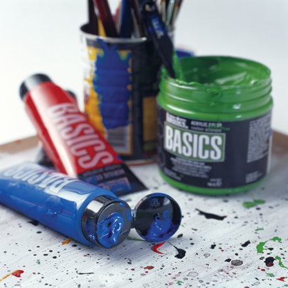 Liquitex Basics Acrylic Color Set, 4-pack of 75mL tubes with Bonus Titanium White - style: 5 Tube Set