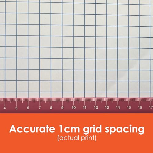 Geyer Instructional 1cm Graph Paper Roll – 36” x 100’ Blue Grid, Large Format Blueprint Paper, 24 lb Bond for Classroom, STEM, Math & Design Projects - color: Blue