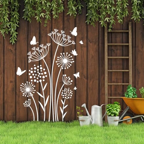 Large Flower Stencils for Fence Dandelion Stencil Floral Stencils for Outside Wood Fence Walls Furniture Fabrics - style: Dandelion