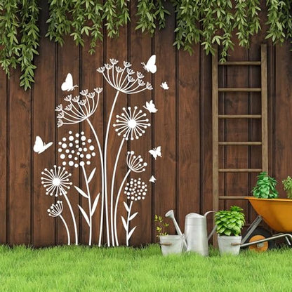 Large Flower Stencils for Fence Dandelion Stencil Floral Stencils for Outside Wood Fence Walls Furniture Fabrics - style: Dandelion