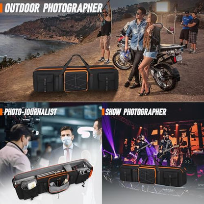 Tripod Carrying Case,Tripod Light Stand and Photography Lighting Kit Bag,Photo Studio Equipment Large Carrying Bag with Removable Padding (40 * 9.8 * 9.6in) - size: 40*9.8*9.6in