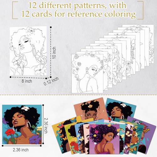 Ctosree 12 Sets Pre Drawn Canvas Kit for Painting Adults Sip and Paint Kit Art Pre Printed Canvas Bulk for Adult Date Night, Art Party & Holiday Gift(Flower Lady,8 x 10 in) - size: 8 x 10 in, style: Flower Lady