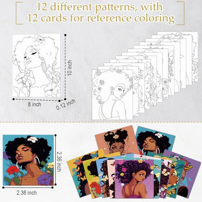 Ctosree 12 Sets Pre Drawn Canvas Kit for Painting Adults Sip and Paint Kit Art Pre Printed Canvas Bulk for Adult Date Night, Art Party & Holiday Gift(Flower Lady,8 x 10 in) - size: 8 x 10 in, style: Flower Lady