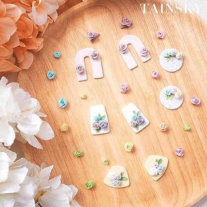 TAINSKY 3D Rolling Floral Polymer Clay Cutter, 9 Pcs DIY Flower Creator for Polymer Clay Jewelry