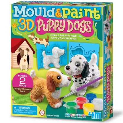 4M 3D Mould & Paint - Puppy Dogs Kit for Kids Ages 5+ - Create, Paint, and Decorate Adorable Puppy Figurines! - style: Puppy Dogs