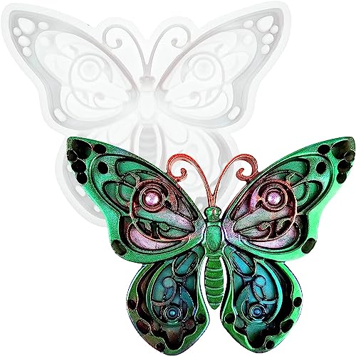Butterfly Resin Silicone Mold, 3D Animal Epoxy Resin Mold Large Animals Statue Making Epoxy Casting Mould Wall Desktop,Cabinets Decor Home Office Craft Art Decor (Butterfly) - color: Butterfly