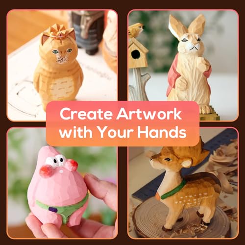 Falling in Art Basswood Carving Blocks, 7 Pcs Whittling Wood Carving Kit, Carving Wooden Blocks for Crafting, Ideal for Beginners and Professional Artists(4 * 2 * 2 1pc& 4 * 1 * 1 6pc) - size: 7 pcs