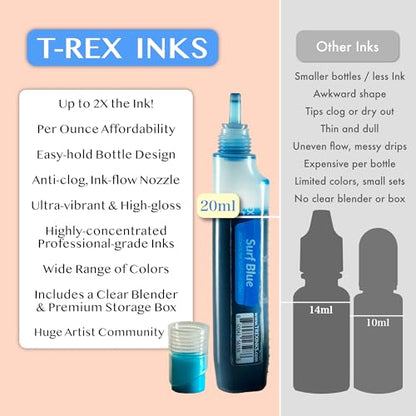 Single Bottles - Vibrant Professional Quality, Huge 20ml Bottles, Intensely Saturated, High Gloss, for Painting, Tumblers & Epoxy Resin Art (Radiant Pink)