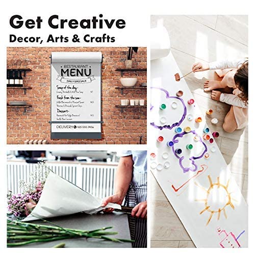 Durable Art Easel Paper Roll 30” x 100 ft White Craft Paper for Drawing, Painting & Coloring | Refill Roll for Art Easels, Kids Crafts & School Projects by The Paper Factory