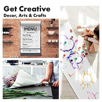 Durable Art Easel Paper Roll 30” x 100 ft White Craft Paper for Drawing, Painting & Coloring | Refill Roll for Art Easels, Kids Crafts & School Projects by The Paper Factory