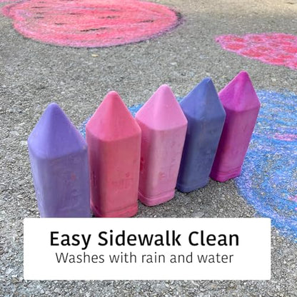 Urban Infant Non-Toxic Sidewalk Chalk for Toddlers and Kids - Washable Outdoor Jumbo Chalk - Berry Land - color: Berry Land