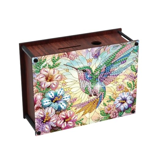 DIY Diamond Painting Money Box Kit, Bird Adult 5D Diamond Art Money Box, Creative Coin Diamond Art Storage Jar, Suitable for Birthdays, Christmas, Home Decor Handicraft Gifts - color: Bird