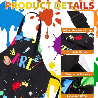 Artist Apron for Kids, Waterproof Painting Artist Apron with Pockets, Artist Costume for Kids, Artist Painter Lover Gifts for Boys and Girls Art Student, Artist, Painter