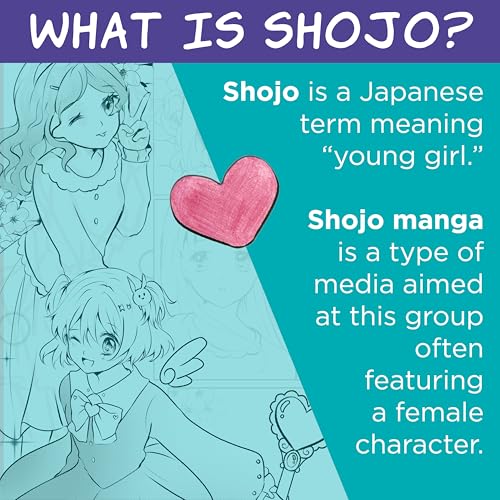 Faber-Castell Anime Drawing Kit: Shojo Edition | Step-by-Step Instruction Book with 20 Practice Pages, Color Pencil Set & Drawing Supplies for Kids, Summer Craft Supplies(1 Book) - style: Shojo Edition