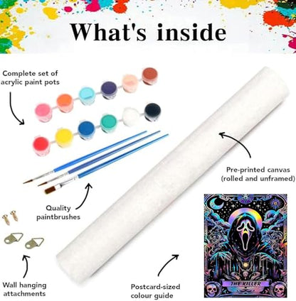 Paint by Numbers for Adults, Skull Moon Star Paint by Number Kits on Canvas | Paint by Numbers DIY Acrylic Oil Easy Halloween Painting by Numbers for Beginner Home Wall Decor 16X20 inch (Without Frame)