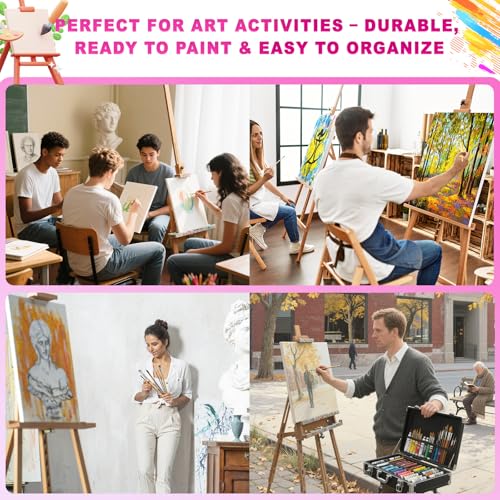 Stretched Canvas for Painting, 2Pack 36X48 Large Canvas for Painting, 15 Oz Triple Primed 2/3" Profile Cotton Professional Artist Quality Blank Canvas,Ready to Paint, Art Supplies for Acrylic, Oil - size: 24x36" - 2Pack