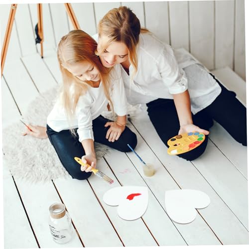 Gadpiparty 5pcs Heart Shaped Canvas Cotton Painting Board Blank Canvas Frame Cotton Panel Boards Art Paintings Board Oil Paint Canvas Sketchpad for Craft (White)